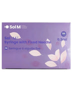 Sol-M Insulin Syringe w/ Fixed Needle 31g x 8mm, 0.3ml, Box of 100