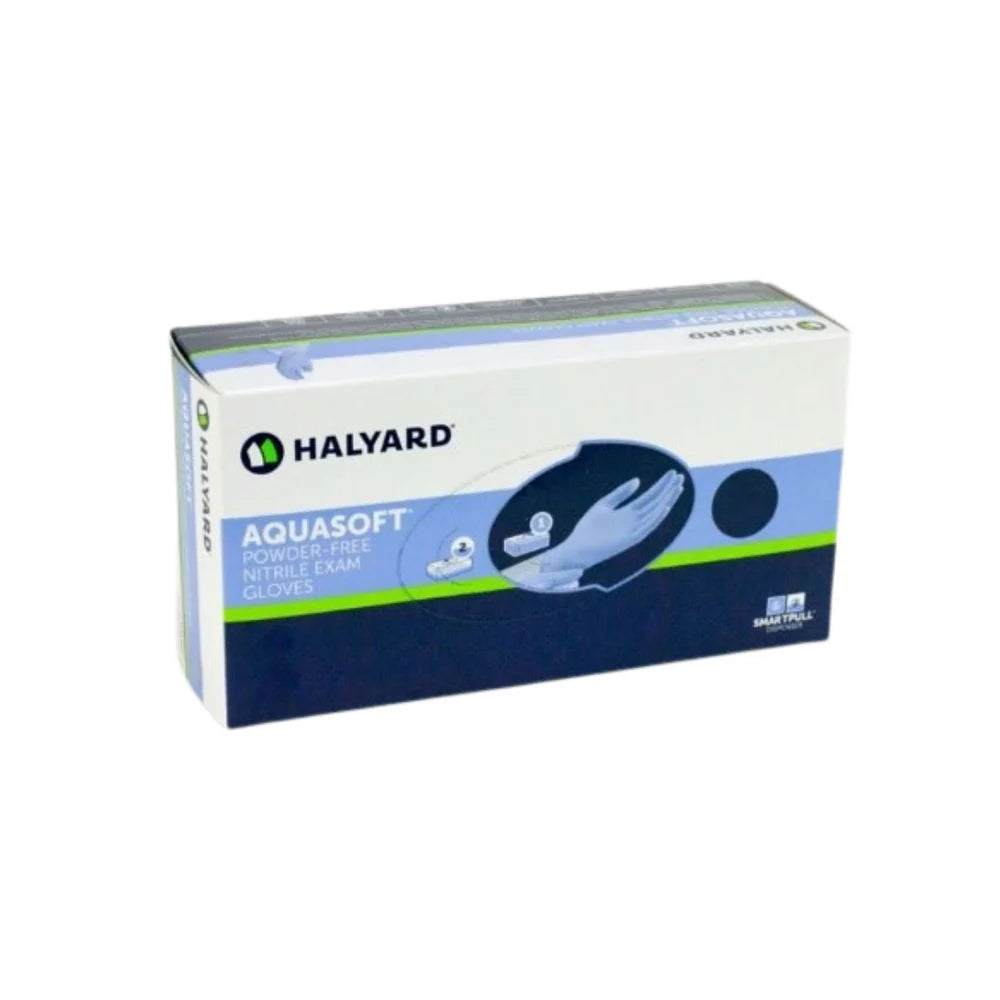 Halyard Aquasoft Nitrile Powder-Free Exam Gloves - Box of 300