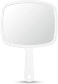 Handheld Mirror, 8in diameter - White