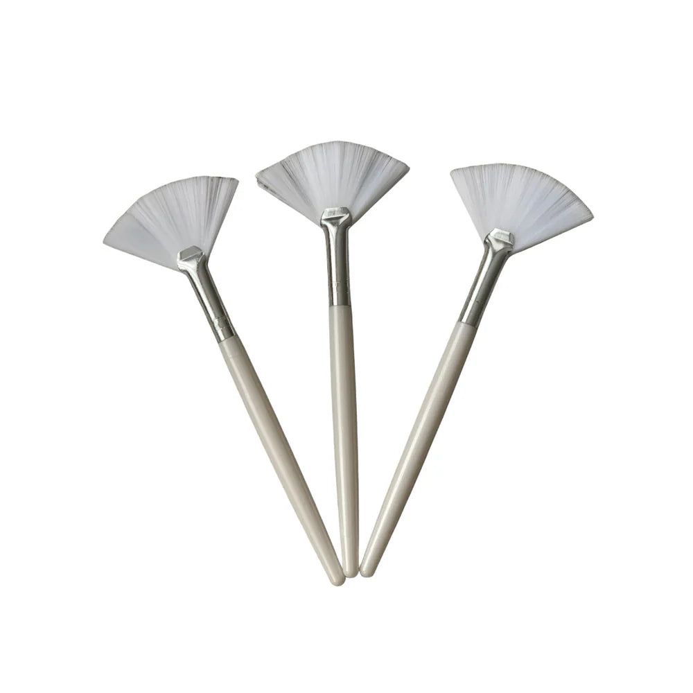 Fan Brushes for Application, White Tip - Pack of 3