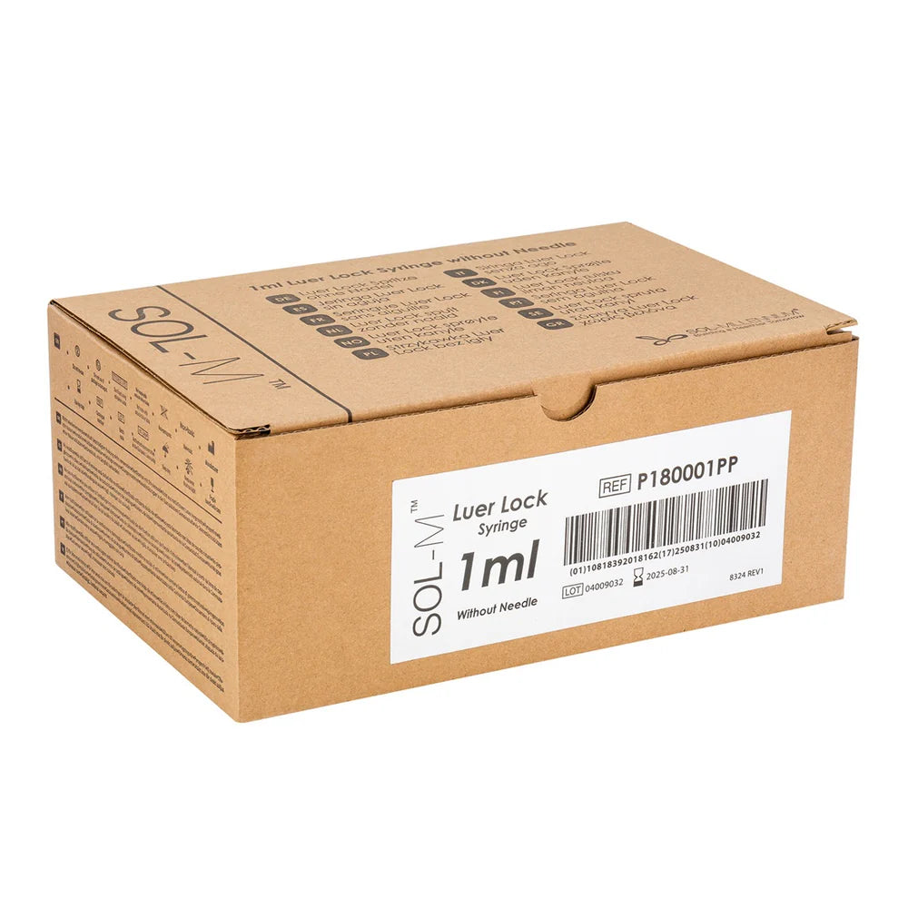 Sol-M Syringe Only Luer-Lock, 1ml - Box of 100