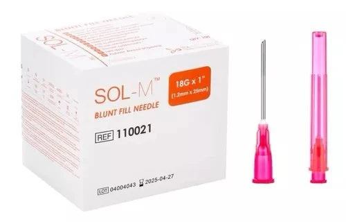 Sol-M Blunt Fill Needle, 18G x 1” - Box of 100